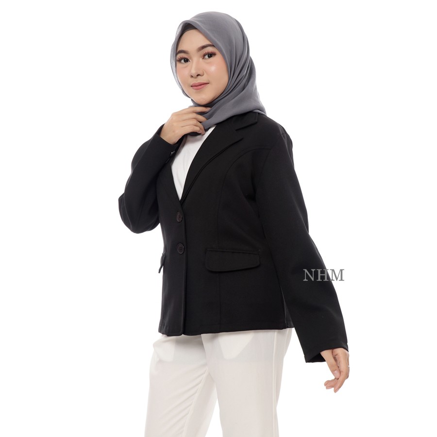 Blazer Kerja Wanita, Jas Hitam Kerja, Outer Muslim