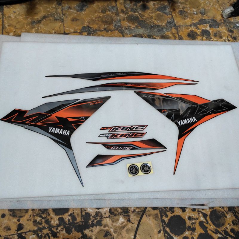 Stiker Stripping decal graphic Yamaha Jupiter MX king 150 Ori original 2019 Hitam orange oranye
