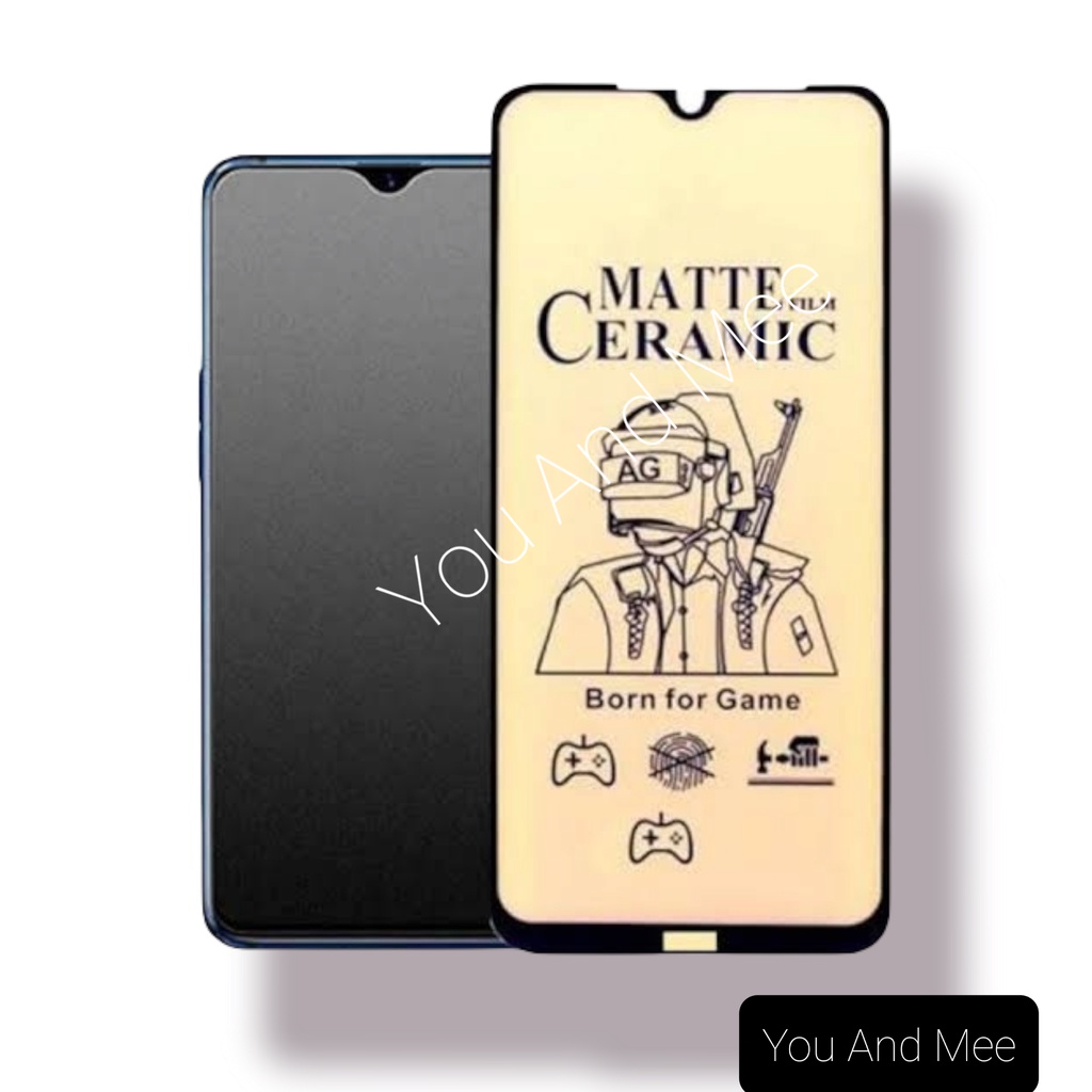 (New-Seller) Tempered CRM Anti Glare Matte Doff REALME GT NEO 2/GT MASTER EDITION/GT MASTER Tempred Drawing-Gaming-Game Ceramic Full Cover/Tempred Plastik Tebal Bening Black-Hitam Doff Plus PRO MAX Minyak