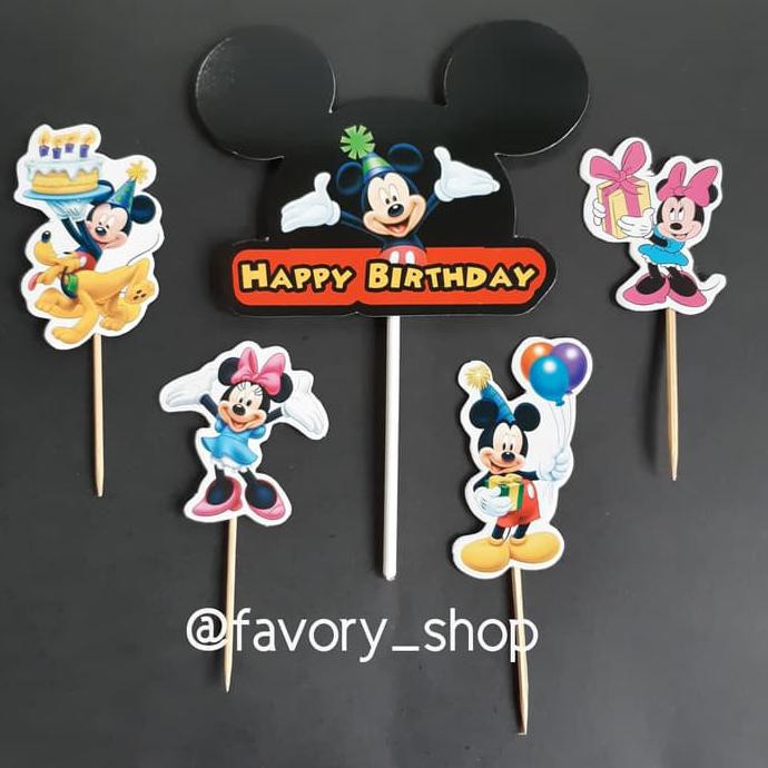 NEGO BONEKA ANAK PEREMPUAN MURAH☻ TOPPER SET MICKEY / HIASAN TUSUK KUE KARAKTER DISNEY MICKEY