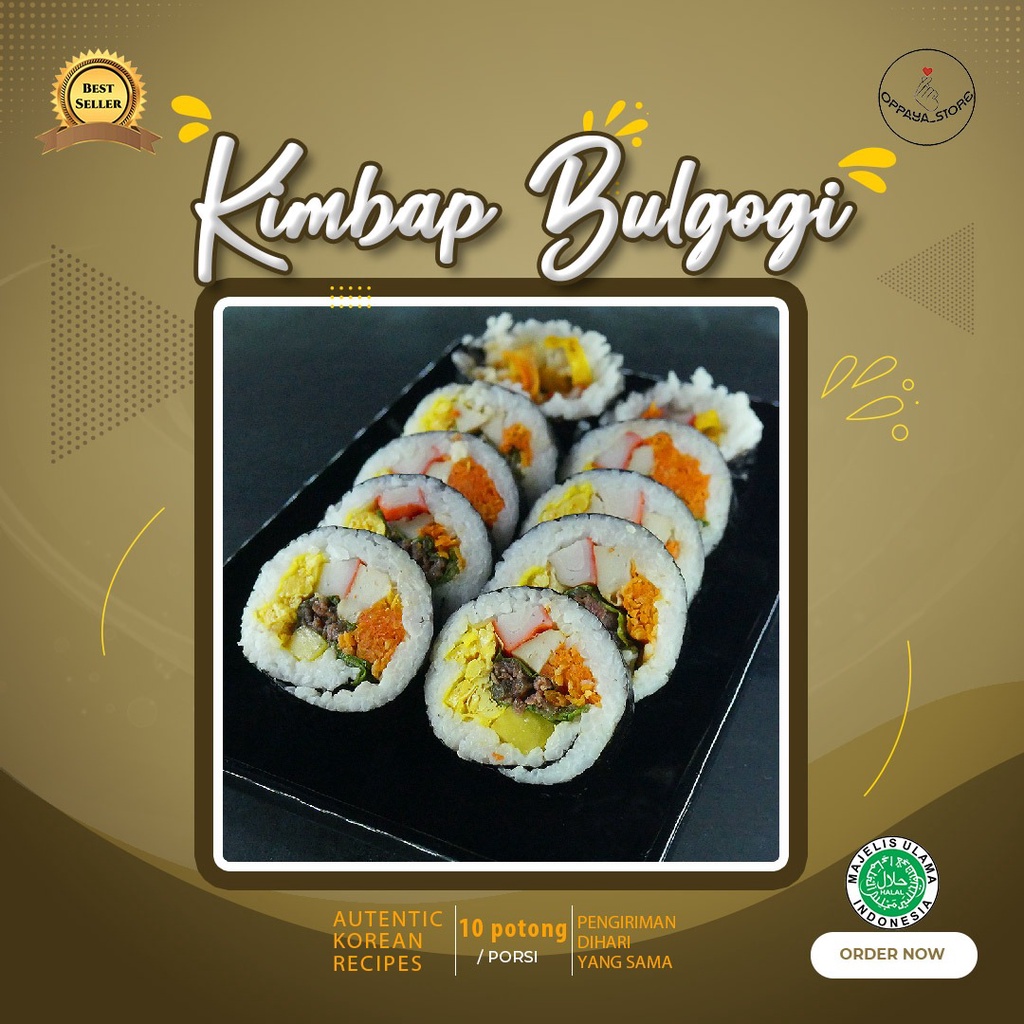 

Kimbab Bulgogi Enak Sushi Korea 10 Potong ~ 11 Potong Kirim Via Gosend, Grab