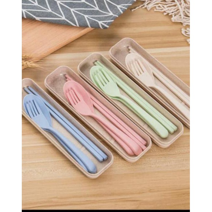 Set Sumpit / Set sendok, garpu, sumpit, set kotak sumpit / set alat makan / alat makan/ garpu sumpit