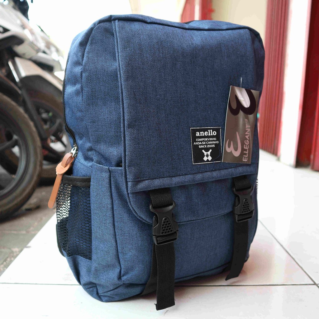 Tas Ransel Cewe Gendong Archie Tancepan Logo Tengah Biru Fashionable Backpack Multifungsi Terbaru