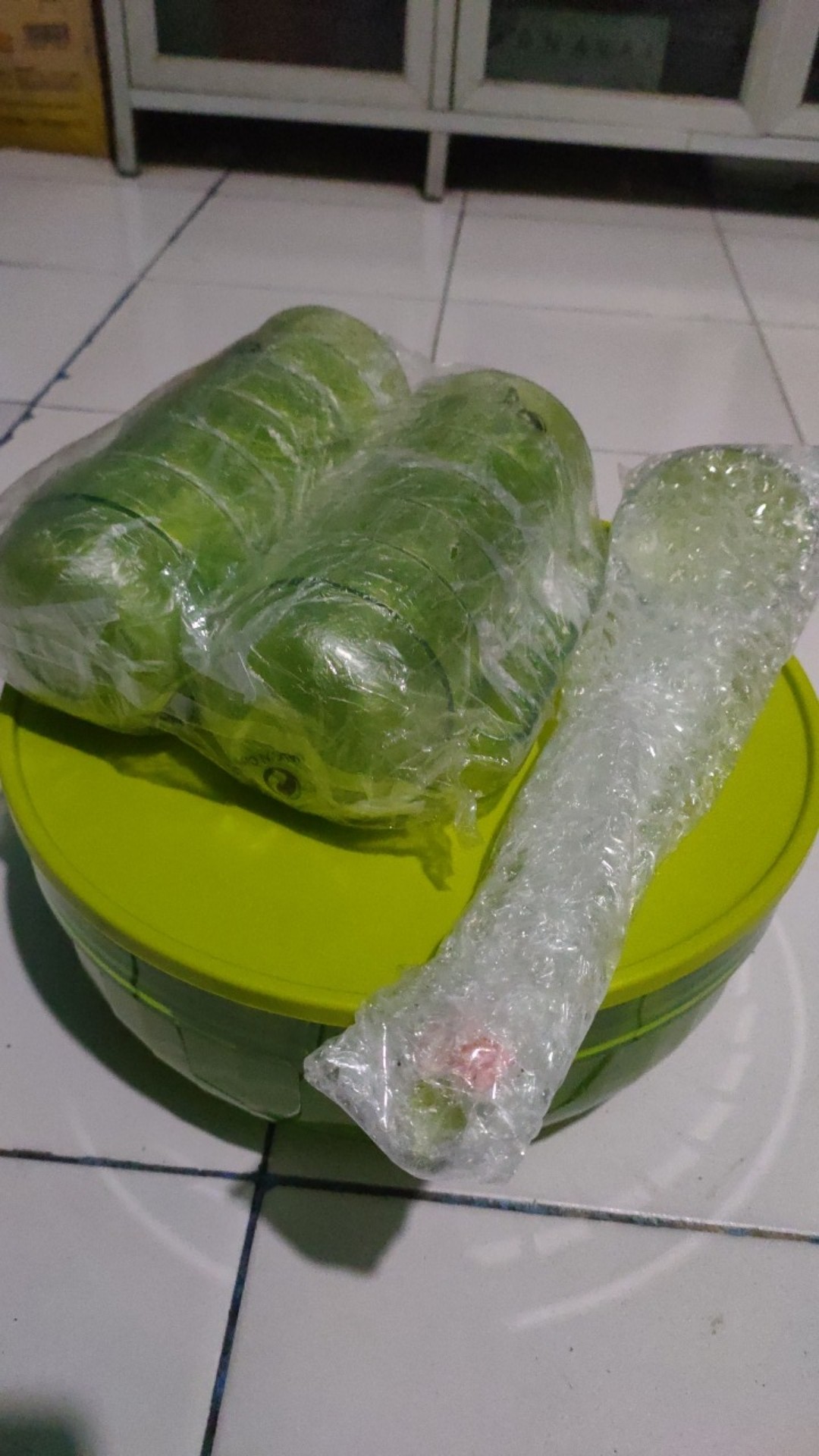 Watercolor Bowll 1 Pcs & Water Color Cup 12 Pcs  (set) Mangkok & Gelas Tupwr