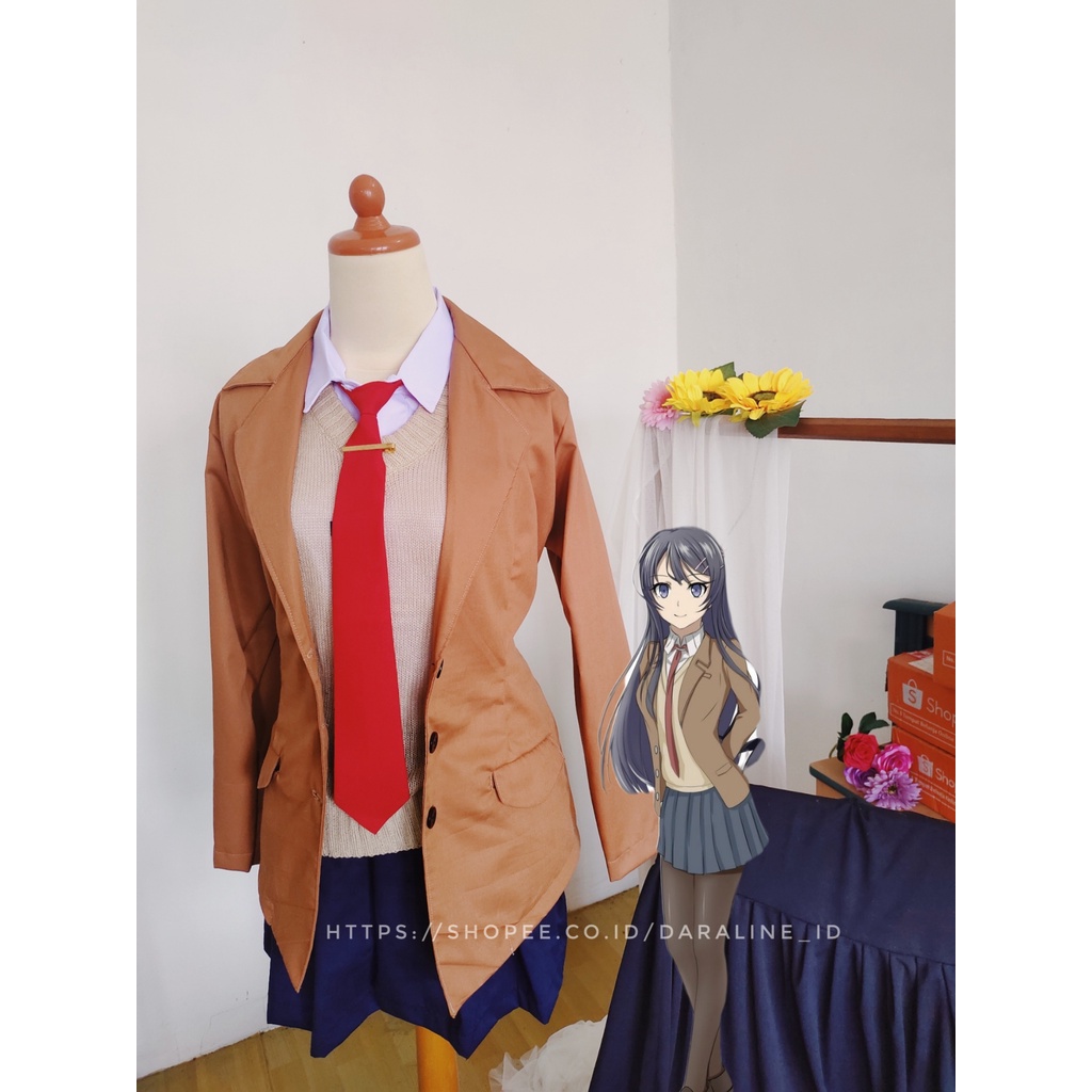 Kostum Cosplay Mai Sakurajima Seishun Buta Yarou wa Bunny Girl Senpai no Yume wo Minai