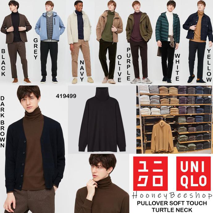 ( BISA COD ) ORIGINAL UNIQLO - BAJU PRIA PULLOVER SOFT TOUCH TURTLE NECK UNIQLO - S HEMAT [Kode