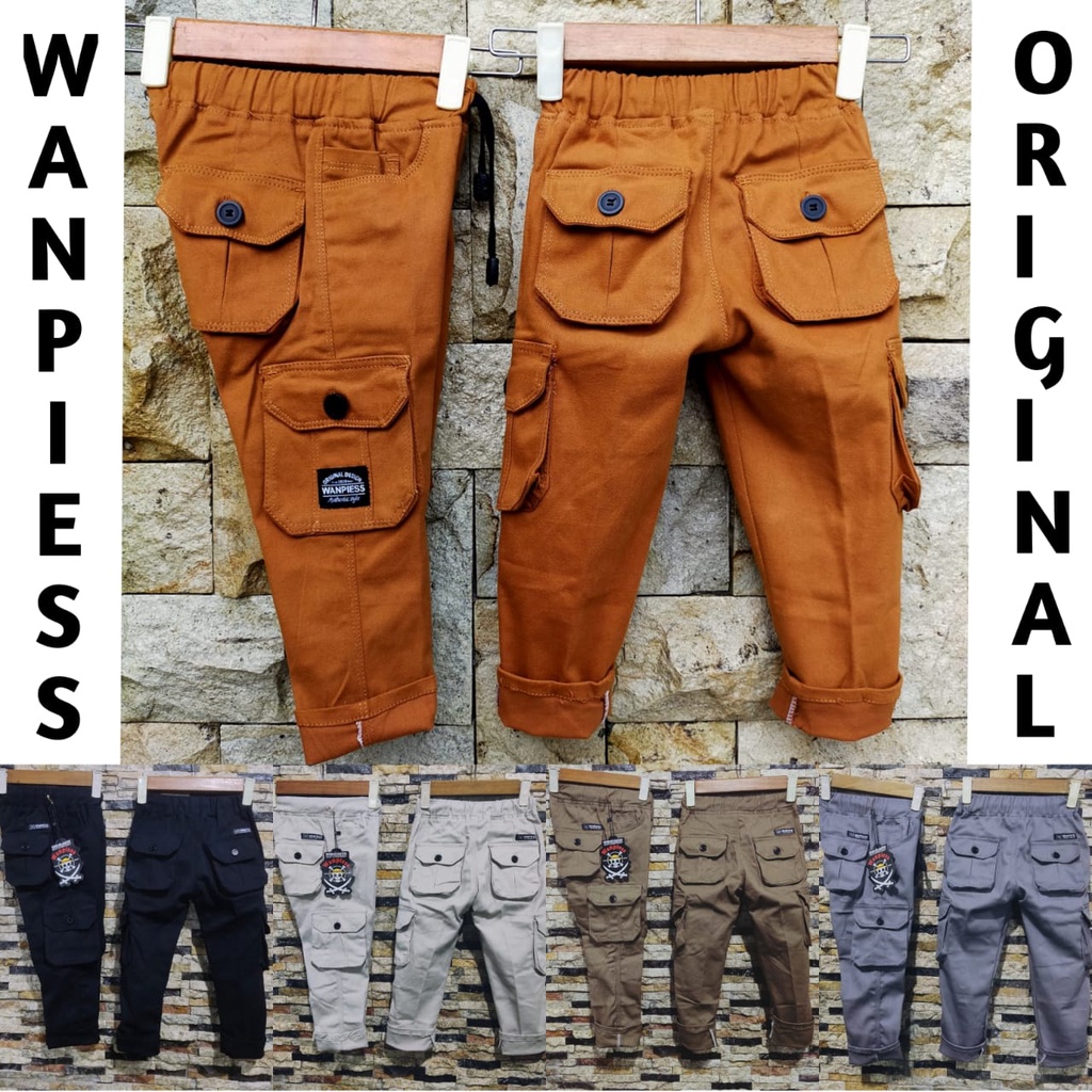Celana Panjang Anak Cargo Umur 7-12 Tahun | KAIN TWILL STRECTH PREMIUM