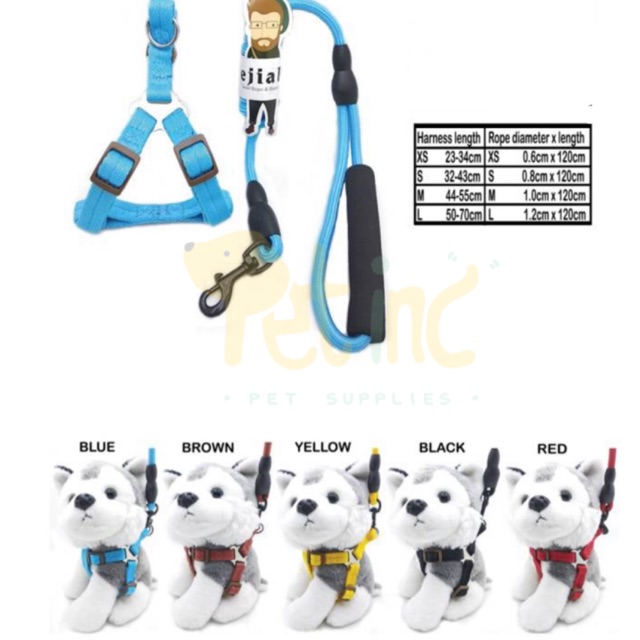 Dog rope H harness set