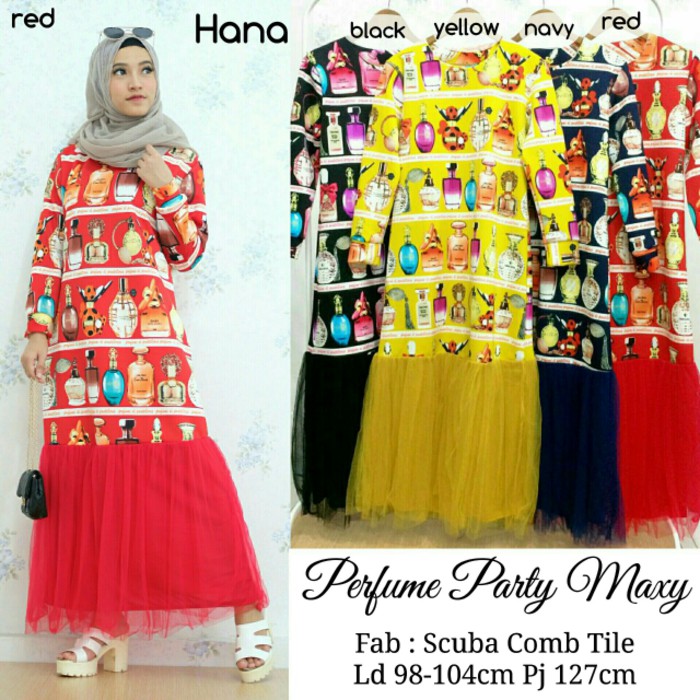 Best Item Baju Terusan Wanita Muslim Longdress Parfume Party Maxy