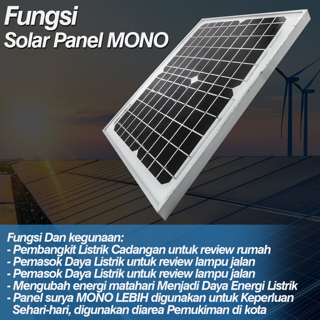 Solar Panel Mono Panel Surya 10 Watt Mono 10 W Waterproof Shopee Indonesia