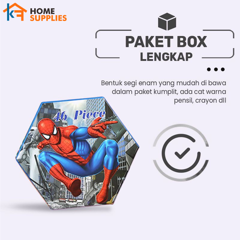 【KF】Crayon Set 46pcs Karakter Alat Set Menggambar Melukis Pensil Warna Pastel Pensil Minyak Warna Untuk Melukis &amp; Mewarnai