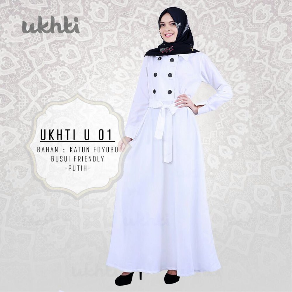 GAMIS DEWASA PUTIH BERKUALITAS KEREN PEMIUM UKHTI