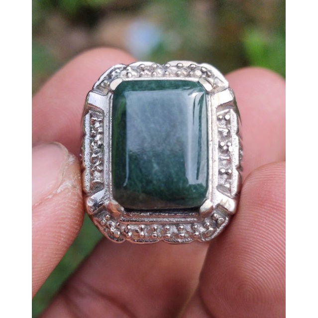 Cincin Batu Akik JADEITE JADE GIOK NABIRE PAPUA Asli batu bukan sintetis Dyed bukn Bacan garut yaman