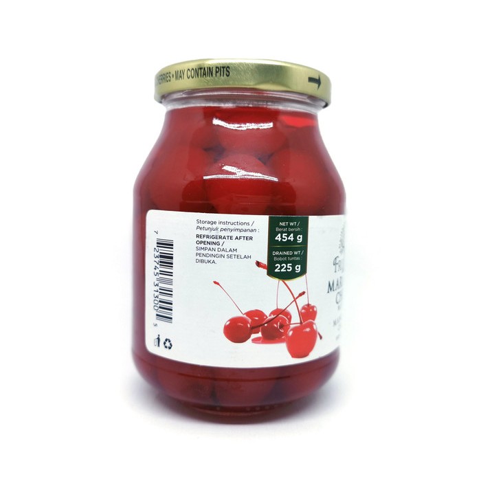 

MARASCHINO CHERRY TANGKAI 454GR (BERAT DGN CAIRAN) TOPPING CAKE