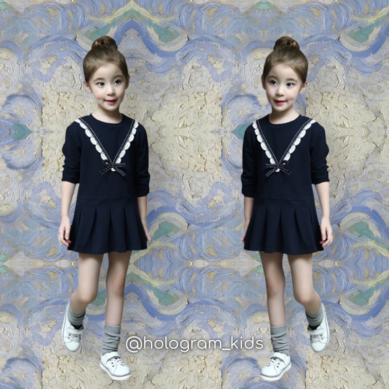DRESS ANAK PEREMPUAN MURAH BIRU DONKER UNIFORM SPORT IMPORT BERKUALITAS / BAJU ANAK IMPORT