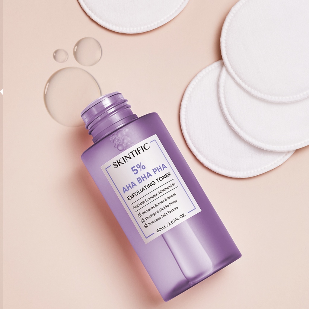 [FLASH SALE] - SKINTIFIC 5 Aha Bha Pha Exfoliating Toner Face Eksfoliasi wajah Glow and Smooth Skin with Niacinamide BPOM