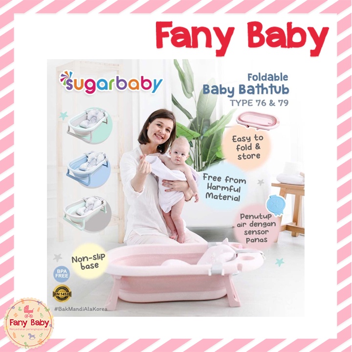 SUGAR BABY FOLDABLE BABY BATHTUB WITH HEAT SENSOR [ F79 ]