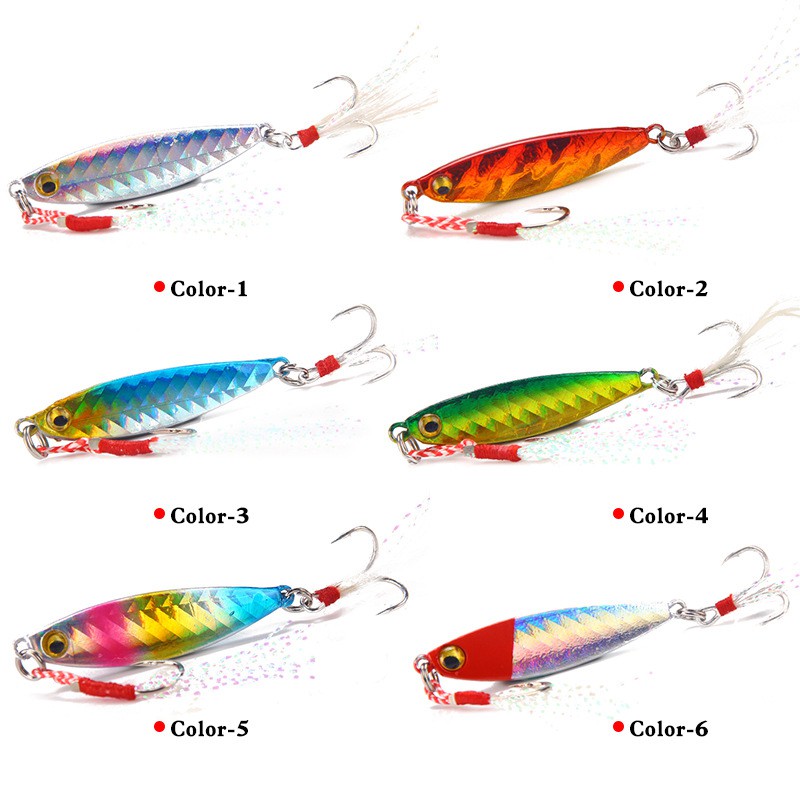 Shengyao 1Pcs Umpan Pancing Laser Metal Lead Jig Swimbait 7g/10g/15g/20g Fishing Lure Ikan Bass Bait Sinking Jigging Laser Jigging Timbal Logam Jig Lambat Jigging / Trolling Sendok Logam Fishing Lure