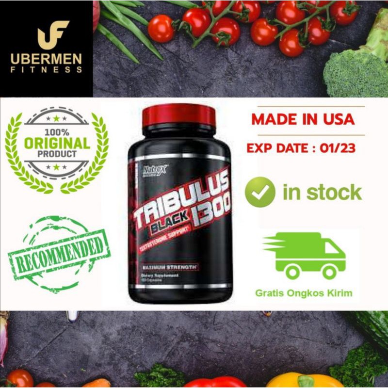 Nutrex Research Tribulus Black 1300 120 Capsules Natural Testosterone