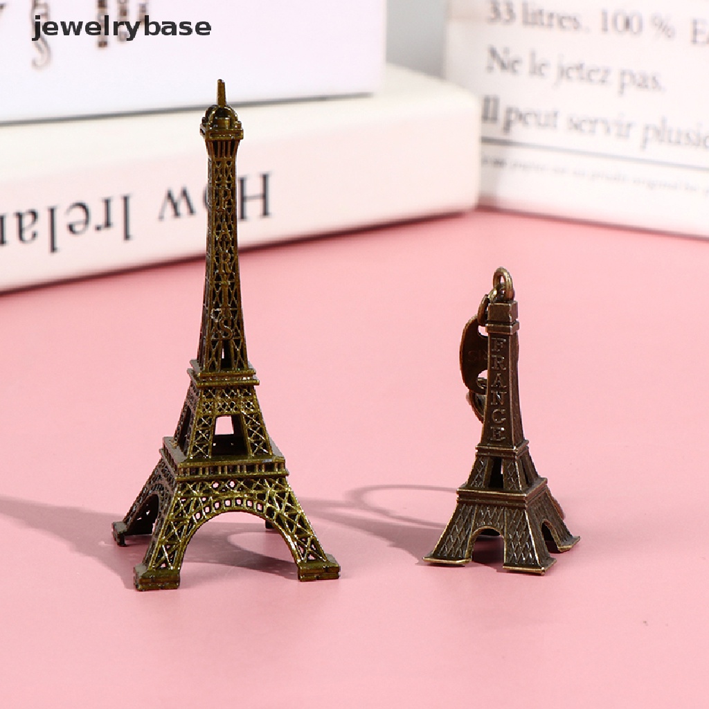 Patung Model Menara Eiffel Paris Bahan Metal Bronze Gaya Retro Untuk Dekorasi Meja Rumah