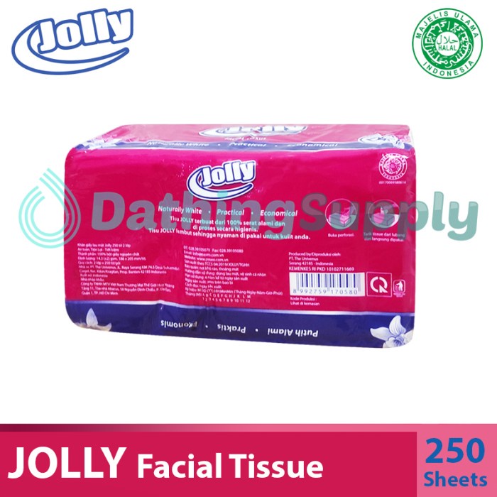 Tissue Jolly Facial 250 Sheet by Paseo / Tisu Wajah Berkualitas Harga Terjangkau-2