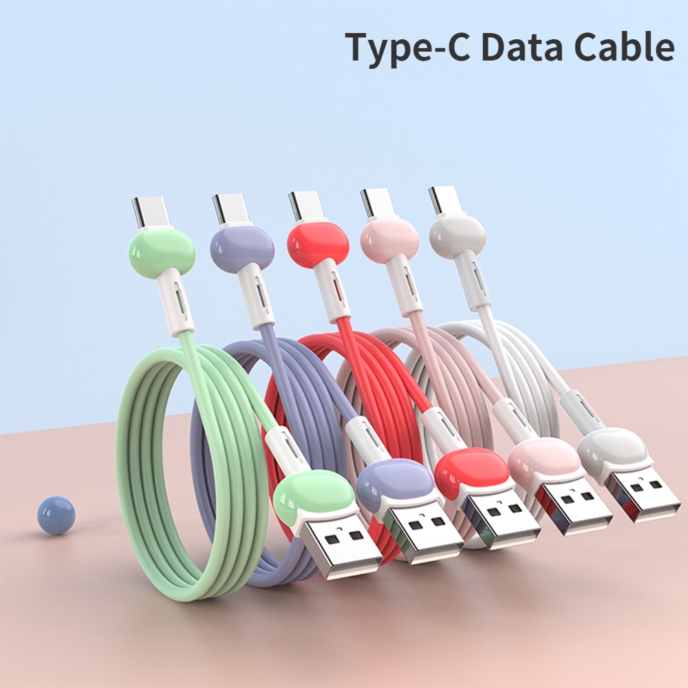 Kabel Pengisian Daya Cepat Tipe C 3A Warna Permen Untuk Smartphone Android