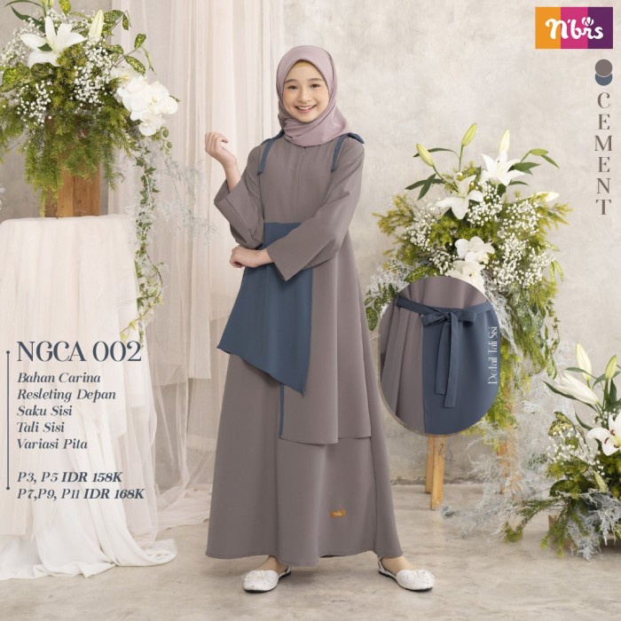 Set-Family-Muslim-Busana- Ngc Ngca 002 Gamis Nibras Couple Kopelan Wanita Ibu Anak Dewasa Remaja -