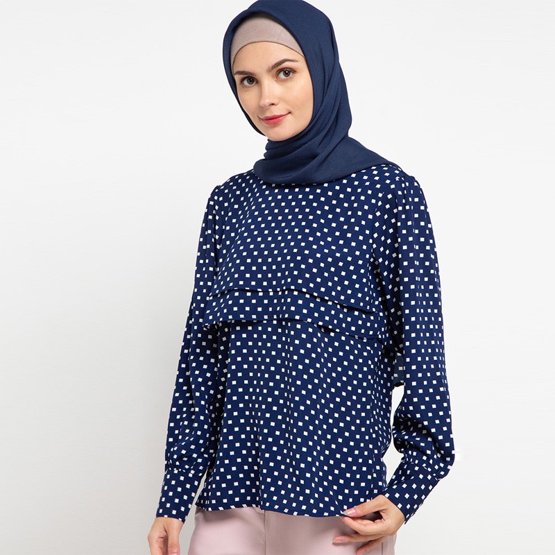 Jini Blouse In Navy Print