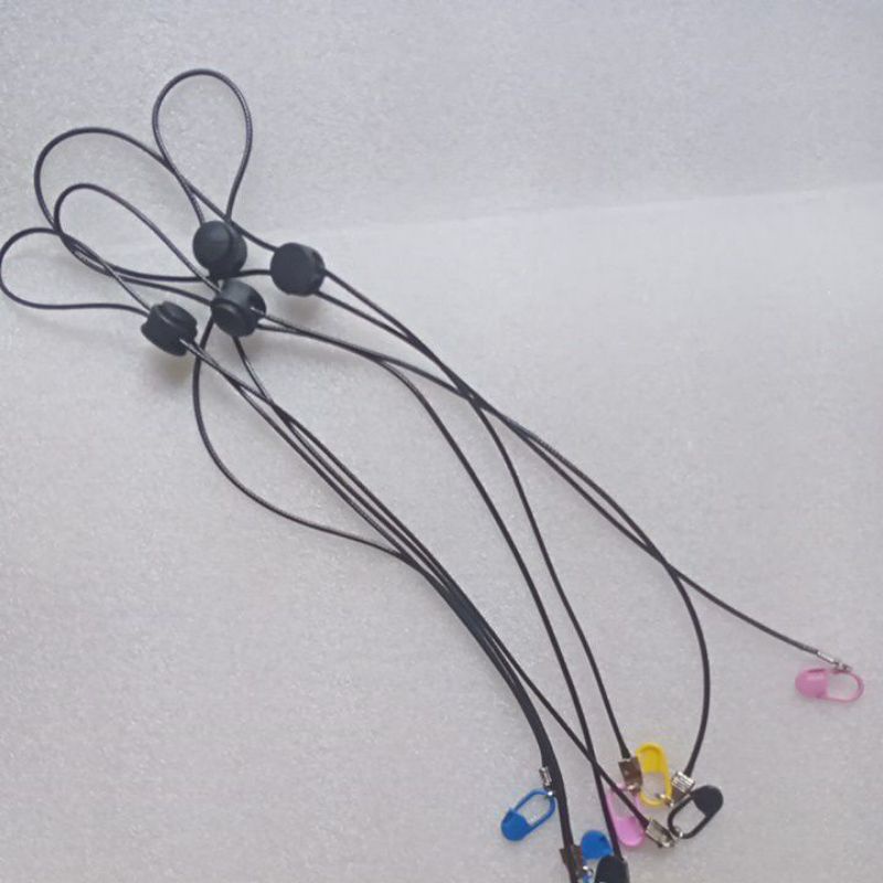 Kalung masker strap masker konektor tali kulit hitam