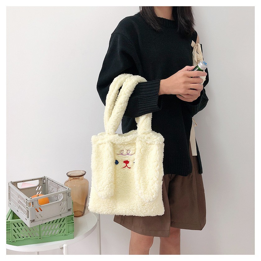 TB-56 tas bahu wanita bulu boneka import jepang korea rabbit sekolah