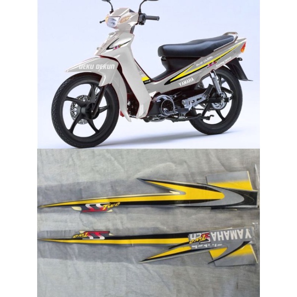 STIKER STRIPING FIZ R SS TWO KUNING SILVER
