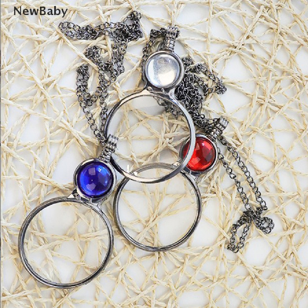 NewBaby Magnifying Glass Pendant Necklace Mother's Day Gift And Crystal Lock For Mother ID