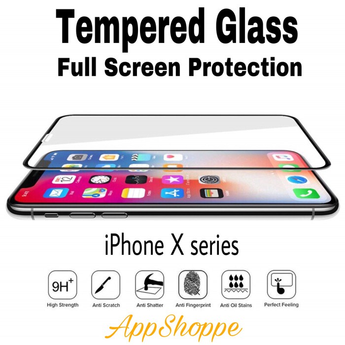 Tempered Glass Screen Protector Full Coverage for Apple X XS XS Max
