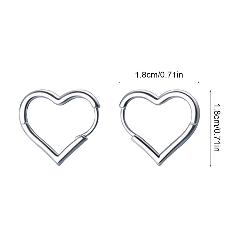 Anting Stud 925 Sterling Silver Bentuk Hati Geometris Gaya Klasik Untuk Wanita