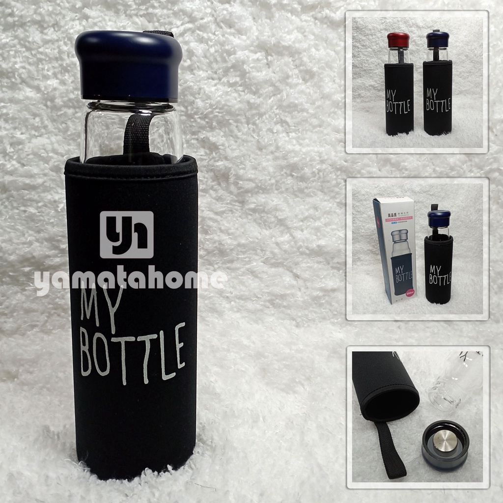 My Botol My Bottle Botol Kaca 550 ML  Botol Kaca My Bottle Free Sarung