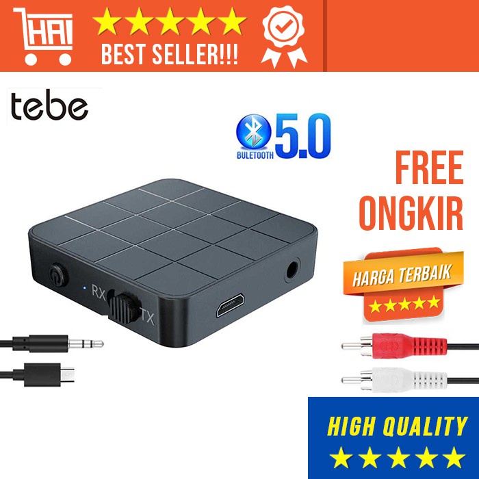 BLUETOOTH AUDIO TRANSMITTER 5.0 TV LAPTOP PS HEADPHONE TRANSMITTER DAN RECEIVER BLUETOOTH 5.0 AUX