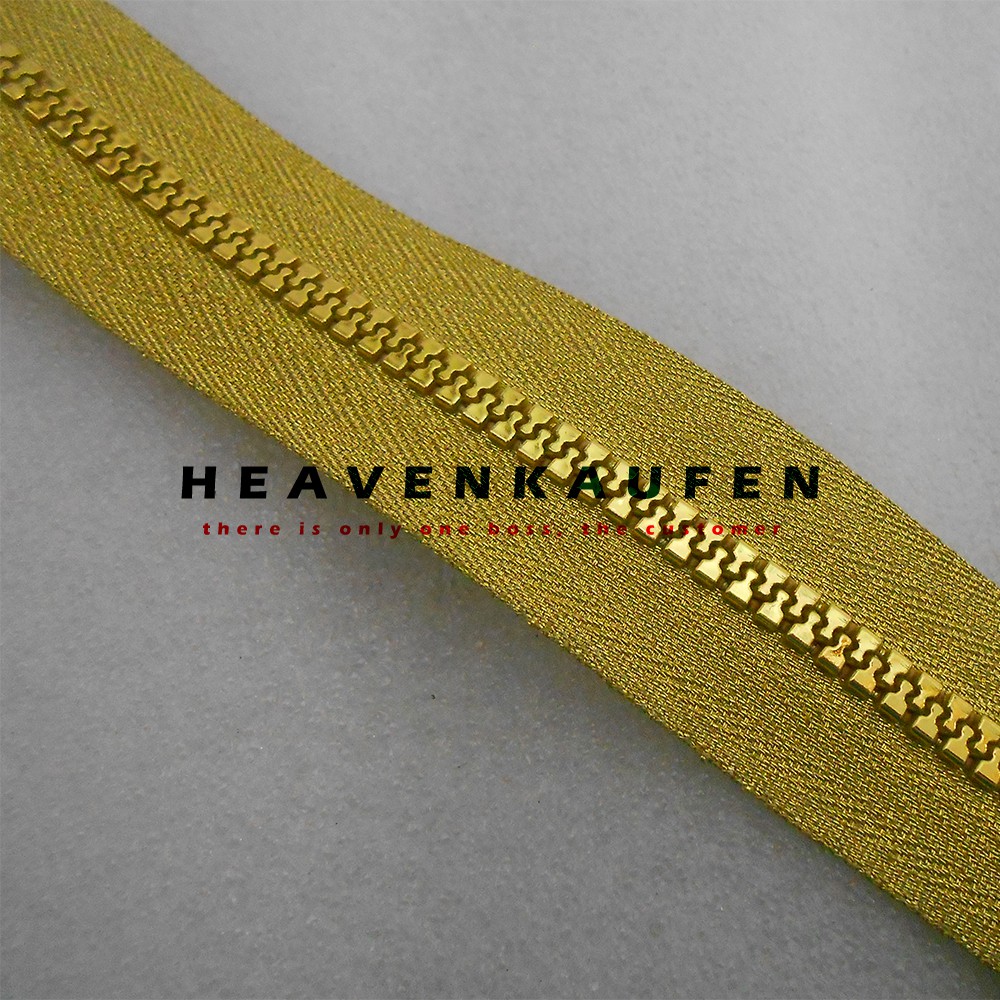 Resleting Zipper 100 cm (1 meter) Blink Blink Mengkilap Warna Gold Emas