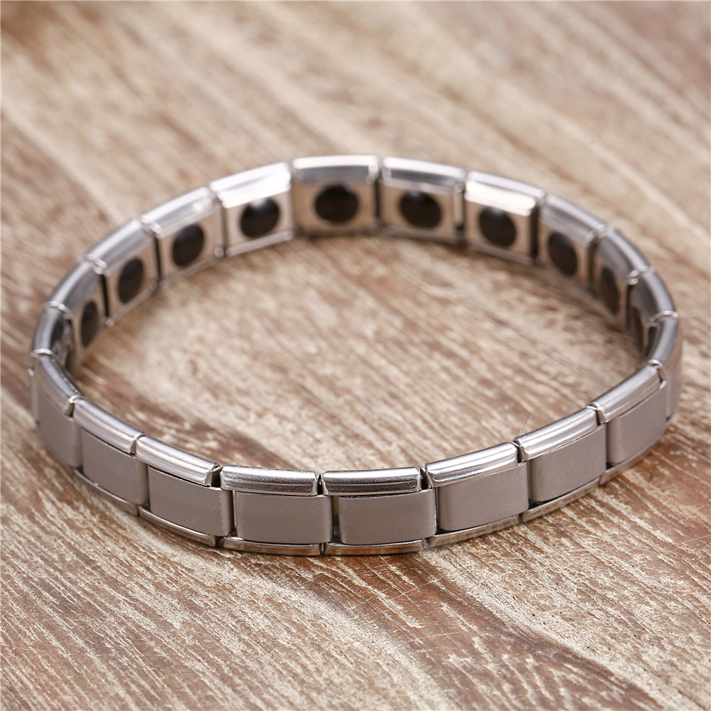 Gelang Magnetik Bahan Stainless Steel Warna Silver Untuk Unisex