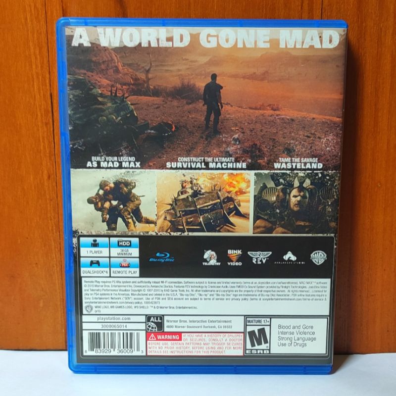 Mad Max PS4 Kaset Madmax Playstation PS 4 5 Madmaxs Mad Maxs Original Asli CD BD Game Games Ori Petualangan Seru Bagus tembak tembakan ps4 ps5