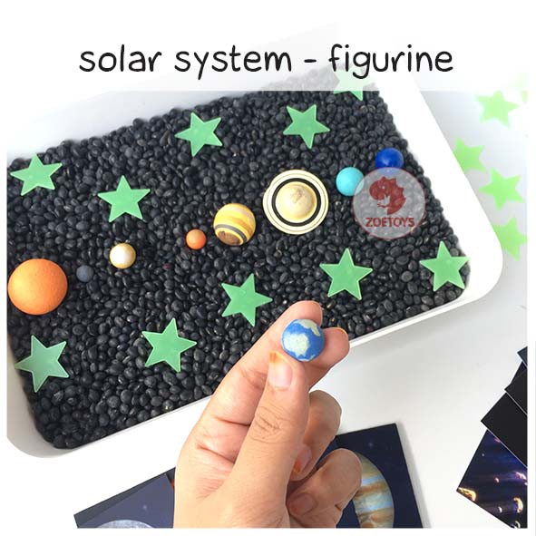 Zoetoys The Solar System Sensory Activity Kit | Poster Montessori Outer Space Planet Figures Tata Surya | Activity Cards Alat Peraga Edukasi