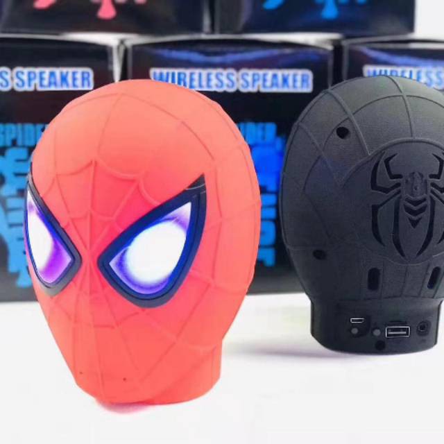 Speaker portable bluetooth wireless kepala spiderman