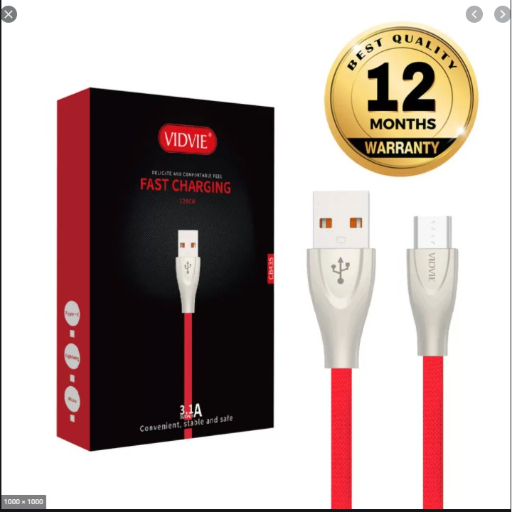 Cable charge VIDVIE Micro USB CB435 V8 Fast Charging 3.1A - Kabel data android