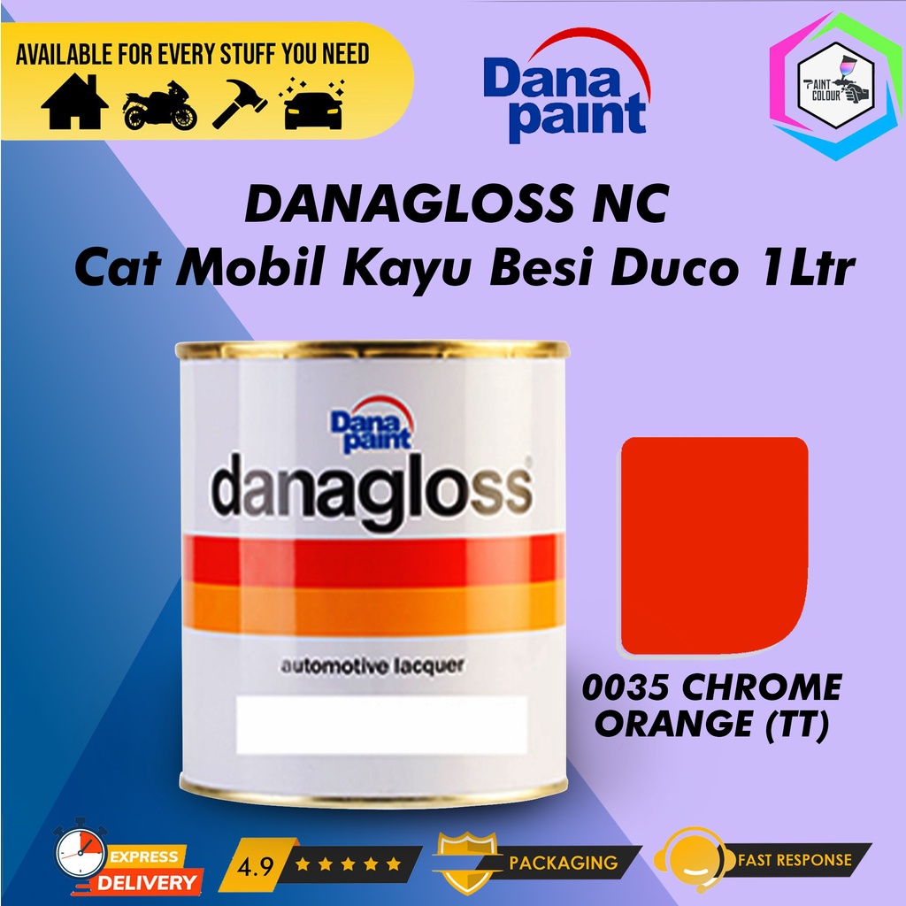 DANAGLOSS 0035 Chrome Orange (Tt) - Cat Mobil Kayu Besi Duco