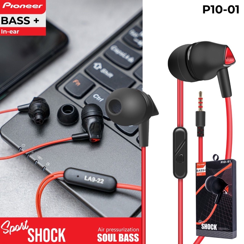 HEADSET PIONEER P10-01 SPORT BASS+ IN-EAR HF PIONEER SUARA JAMIN BAGUS