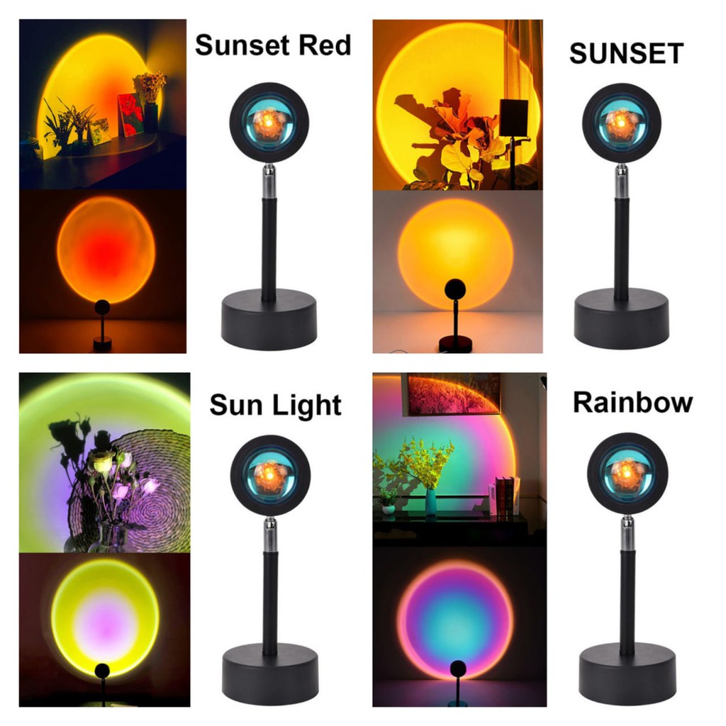 [6 WARNA] Lampu Latar Filter Sunset Proyektor Colorful Lamp LED Rainbow Background Light Foto