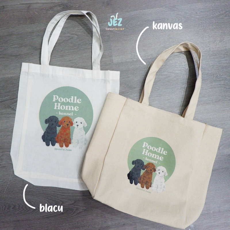 TOTEBAG CUSTOM KANVAS PREMIUM / TAS BLACU CUSTOM DESIGN GAMBAR LOGO TULISAN