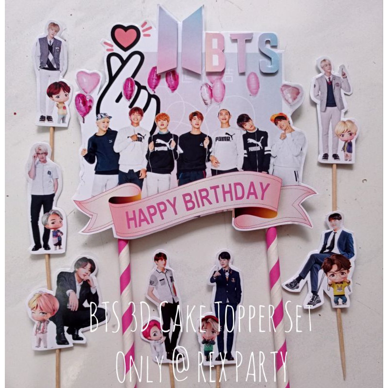 BTS Cake Topper/Topper Kue BTS/Hiasan Kue BTS/Cake Topper BTS/Topper BTS/BTS Chibi/BTS