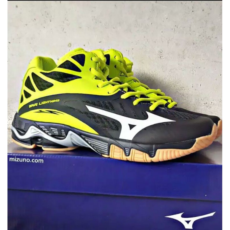 TERMURAH !!!! (Bayar Ditempat) TS Sepatu Mizuno Wave Lightning Z5 Black Green 100% Import Pria