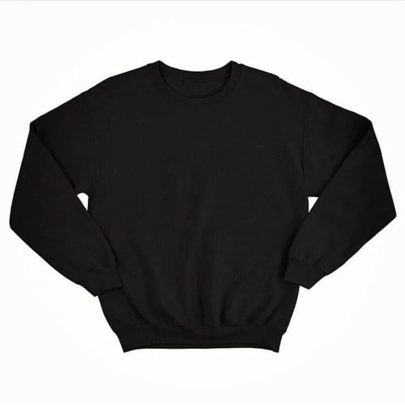 Sweater Hitam Polos Bisa Tambah Custom Sablon Foto, Sablon Gambar, Sablon Tulisan