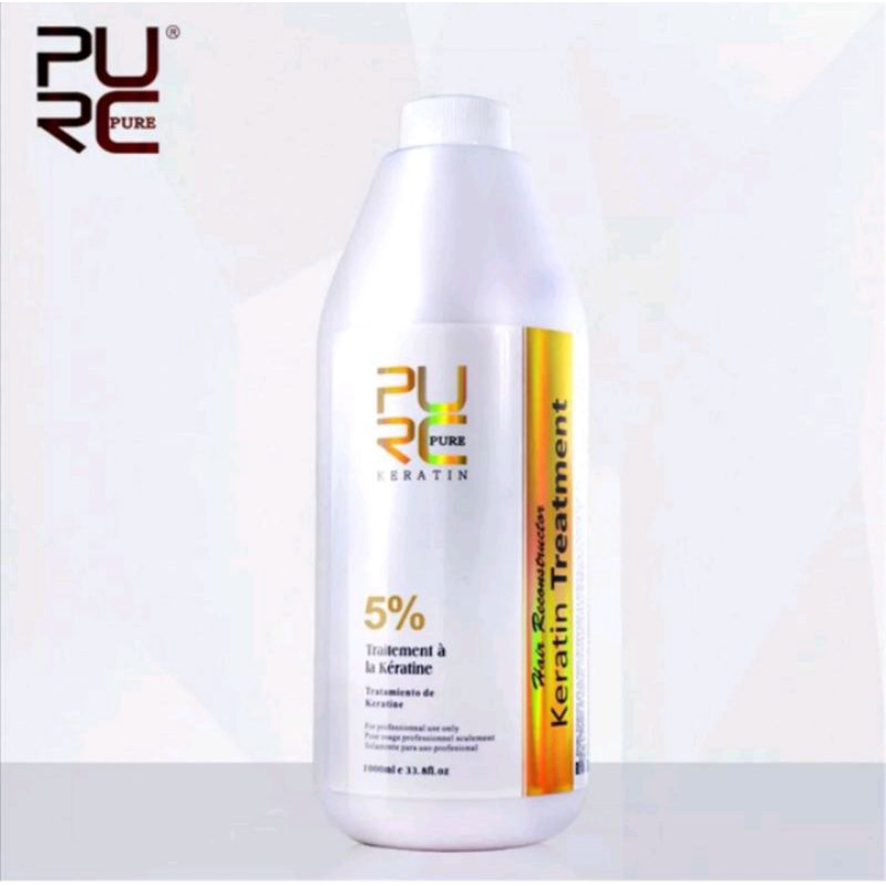 Pelurus Rambut PURC Keratin 5% Treatment Smoothing Pure Brazilian 300ml 1000ml